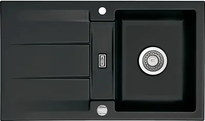 Produktbild von Spüle KeraDomo GENEA 87 in NIGRA mit Excenterbedienung / Einbauspüle
