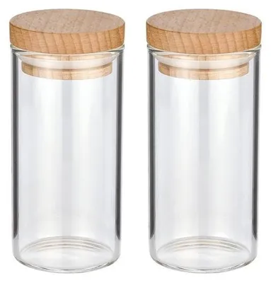 Produktbild von Zassenhaus Gewürzgläser mit Buchenholzdeckel 2er-Set