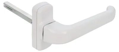 Produktbild von Amig – Rosettengarnitur für Türen | Modell Epsilon | Aluminium | 132 x 70 mm | 8 mm quadratisch | Farbe: Weiß