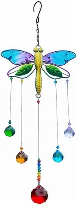 Obrázok produktu pre Lapač slnka vážka 41 x 14.8 cm, kryštál a kov, pre okno