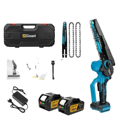 Produktbild von Gisam Elektrokettensäge, 8 Zoll Klinge, bürstenloser Motor , 2 Batterie