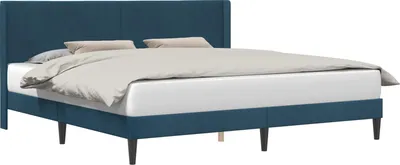 Produktbild von vidaXL Bettrahmen mit Kopfteil Blau 180 x 200 cm Samt