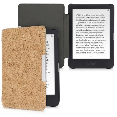 Produktbild von kwmobile Hülle kompatibel mit Tolino Shine 3 - Kork eReader Schutzhülle Cover Case - Hellbraun