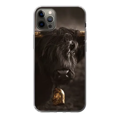 Produktbild von MuchoWow® Handyhülle Schutzhülle Hülle für iPhone 13 Pro Max Schottischer Highlander - Fell - Schwarz Silikon Softcase Handy Hülle - Mobiltelefon