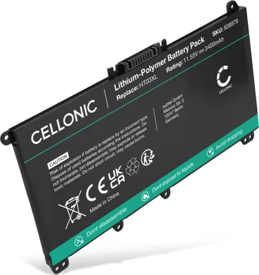 Image de CELLONIC 1x Batterie pour Ordinateur portable Compatible avec HP Pavilion 17-BY, Pavilion 15-CR, Pavilion 15-CW, HT03XL - (3400mAh, 11.55V)