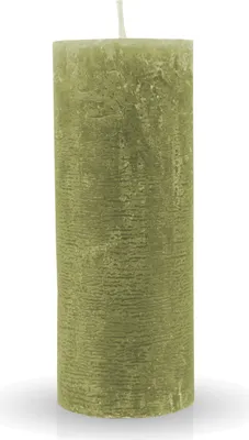 Zdjęcie produktu dla Rustykalna świeca filarowa "Olive" Ø7cm x 18cm - różne kolory / rozmiary. Kolory / rozmiary - długo paląca się świeca antyczna, bezzapachowa świeca ołtarzowa - świeca dekoracyjna