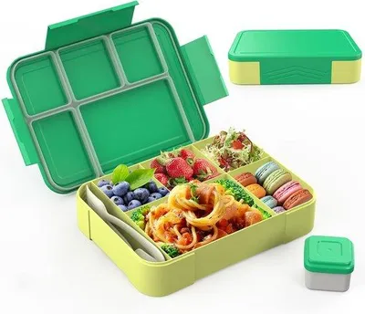 Image de Boîte à lunch « École verte » pour enfants, 1300 ml, 5 compartiments