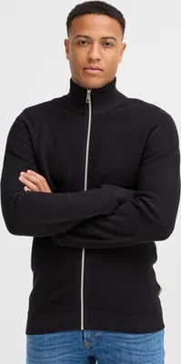 Produktbild von Blend BHGomaz Herren Strickjacke Cardigan mit Stehkragen Reißverschluss Rippbündchen Label-Details 100% Baumwolle Regular fit