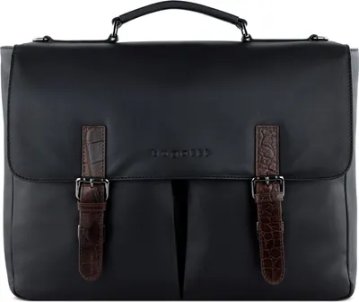 Image de bugatti mallette sac d'ordinateur portable pour ordinateur portable Corso DeLuxe Briefcase With Flap Black noir