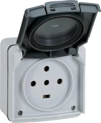 Image de Prise De Courant 20a 3p+n+t Plexo Ip55 - Complet En Saillie - Gris