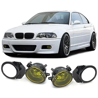Produktbild von Klarglas Nebelscheinwerfer Gelb mit Halter passend für BMW 5er E39 M5 3er E46 M3