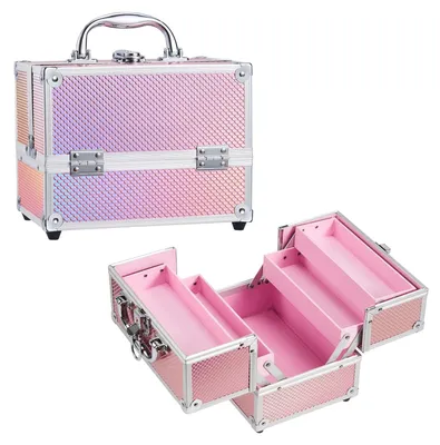 Produktbild von Kosmetiktasche mit Organizer und Schloss – Rosa