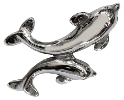 1 Delfin-Anhänger Edelstahl Kettenanhänger 28x18mm silberfarbig f. Halskette Collier