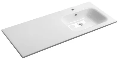 Image de ARECA lavabo en fonte de marbre 121x51,5cm, à droite, blanc