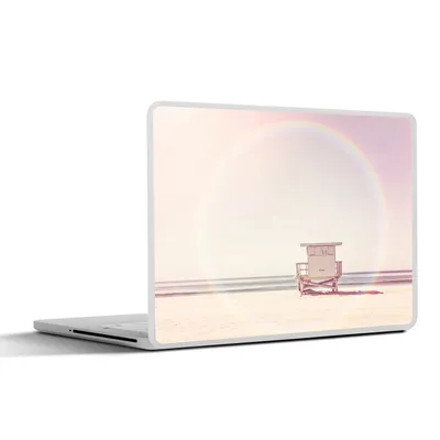 Produktbild von MuchoWow® Laptop Aufkleber Sticker Cover Strand - Hütte - Sonne - Meer - Sommer 36.5x27.5 cm - Laptop-Sticker