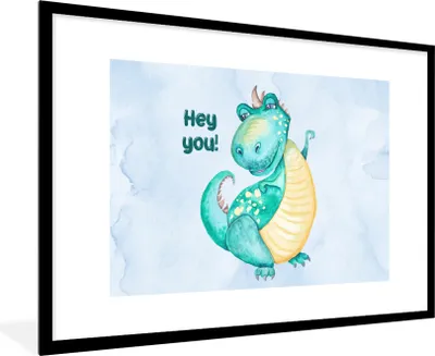 Produktbild von MuchoWow® Gerahmtes Poster Dinosaurier - Kinderzimmer - Zitat - Jungen - Mädchen - Kind 90x60 cm - Poster mit Schwarzem Bilderrahmen Wandposter Rahmen Foto Bilder - Wanddekoration - Fotos