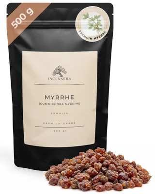 Produktbild von Incensera Myrrhe zum Räuchern, 500 gr, Baumharz, Myrre, Harz, Räucherharz, Räucherwerk, Myrrhe Kaufen, Harz Räuchern, Harze zum Räuchern