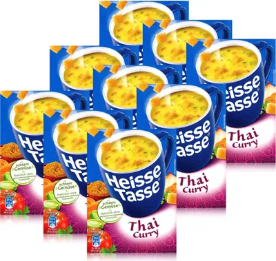 Produktbild von Heisse Tasse Thai Curry mit Croûtons 3 Beutel á 19,2g (9er Pack)