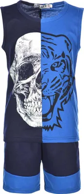 Produktbild von Shialy Jungen Set Tanktop und Shorts Blau 104