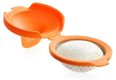 Produktbild von Lékué Eier-Pochierer, Edelstahl, Orange, 9,3 x 11 x 7,5 cm