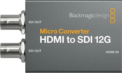 Produktbild von Blackmagic Design Micro Converter HDMI to SDI 12G, Aktiver Videokonverter, Grau, Windows 10, Mac OS X 10.15 Catalina, Mac OS X 11.0 Big Sur, 720p, 1080i, 1080p, 2560p, 3840p, 4:2:2