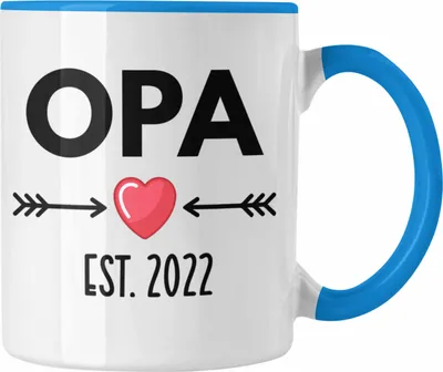 Produktbild von Trendation - Du Wirst Opa 2022 Geschenk Schwangerschaft Verkünden Opa Überraschung Baby Kaffeetasse (Blau)
