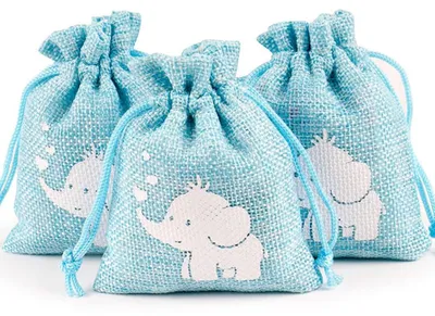 Obrázok produktu pre 10 jutových vrecúšok, 8 x 10 cm, s šnúrkou, roztomilé darčekové vrecká pre deti