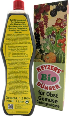 Produktbild von KEYZERS®  Flüssigdünger 1000ml, verdünnbar auf 400 Liter, für Obst, Gemüse und Zierpflanzen