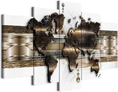 Produktbild von Vlies Leinwandbild - Metalic World 225x112.5 cm Karten k-A-0022-b-n