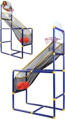 Produktbild von Basketballkorb mit Ständer für Kinder, Basketballstand mit Ball und Pumpe für innen und außen - DUNKDOME