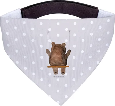 Produktbild von Mr. & Mrs. Panda Hunde Halstuch Bär Schaukel - Grau Pastell - Geschenk, Hund, Für, Teddy, Tuch, Hunde-Halstuch