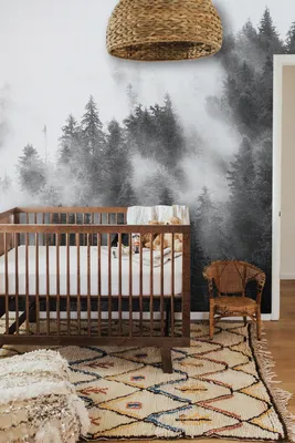Produktbild von Coloray Fototapete 360x250 cm Latextapete Magicstick - Nebeliger Waldnachholz-Woodmisty Landschaft Landschaft Bewölkt kalt