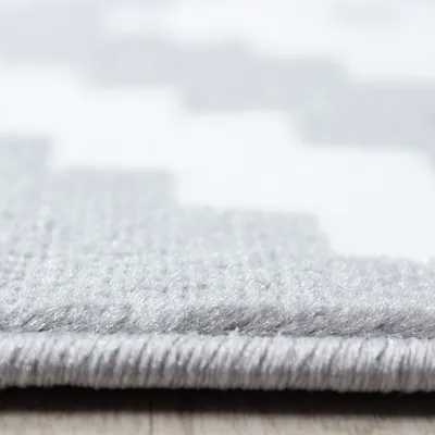 Produktbild von Villa Möbel Pluiva Wohnzimmer-Teppich, Designteppich, Geometrisch Design, Farbe:Grau, Grösse:80x150 cm