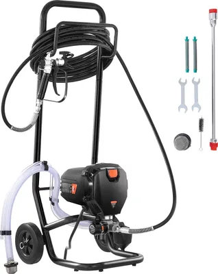 Produktbild von SucceBuy Stand Airless-Farbspritzgerät, 750 W 3000 PSI hocheffizientes elektrisches Spritzgerät mit Wagen, feines und gleichmäßiges Streichen für den Innen- und Außenbereich von Häusern, Möbel und Zäune