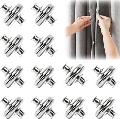 Produktbild von Vorhangmagnet 24 Stück, Magnetisch Für Vorhänge Und Duschvorhänge, 20 Mm Silber