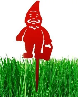 Produktbild von Gartenzwerg Zwerg Garten Deko Zwerge mit Spiess von Mr.Krieger in Farbe rot Höhe 40 cm