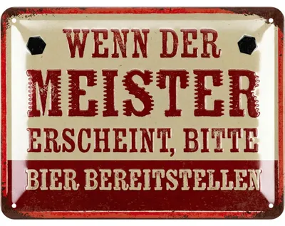 Produktbild von LANOLU retro Blechschild Werkstatt Bier Deko, lustiges Sprüche Schild, Geschenk für Männer, geprägtes Metallschild, 15x20 cm