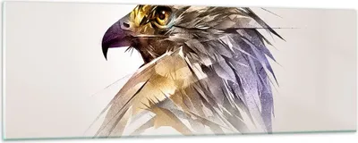 Produktbild von Bilder auf glas - Adler Vogel Feder - 90x30cm - Glasbilder - Wandbilder - Kunstdruck - zum Aufhängen bereit - Wanddekoration aus Glas - Glas Bilder - Wandbild auf Glas - Einteilig - GAB90x30-3936