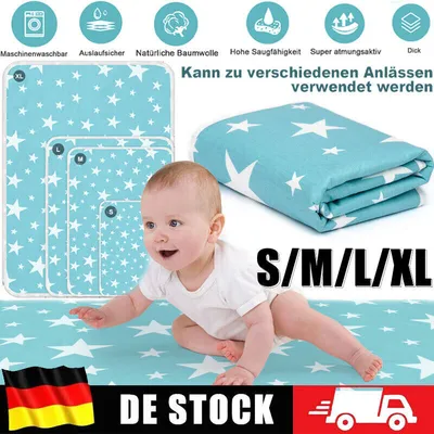 Produktbild von Baby Wickelauflage Wickelunterlage Wasserdicht Abwaschbar Wiederverwendbar XL - 80cm x 110cm