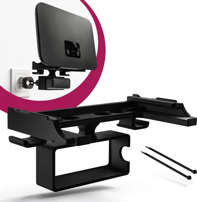 Produktbild von Wandhalterung Steckdosenhalterung passend für Telekom Speedport Smart 4 | 4 Plus | 4R Router | WLAN Halterung mit Kabelmanagement | Dualband Routerhalterung | Einfache Installation ohne Bohren
