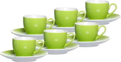 Produktbild von Ritzenhoff & Breker DOPPIO Espressotasse mit Untertasse 80 ml 6er Set grün