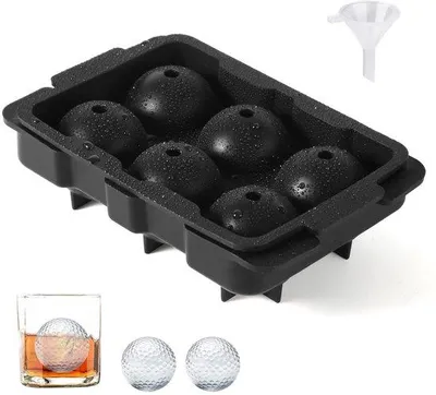 Obrázek produktu pro Silikonová forma na kostky ledu ve tvaru golfového míčku, 6 kusů