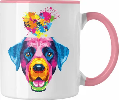 Produktbild von Trendation - Labrador Herz Farbe Besitzer Tasse Geschenk Lustiger Spruch Geschenkidee Labrador Liebhaber (Rosa)