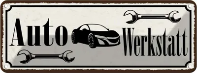 Produktbild von vianmo Blechschild 10x27 cm Auto Wekstatt Garage Werkstatt