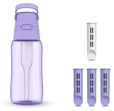 Zdjęcie produktu dla Dafi Butelka filtrująca SOLID 0,5 zbiornik zakrętka lavender 4 filtry