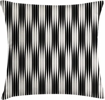 Obrázek produktu pro ABAKUHAUS Abstraktní povlak na polštář, geometrické trippy linie, minimalistický, současný, městské umění, geometrický art deco, 40 x 40 cm, černá a krémová