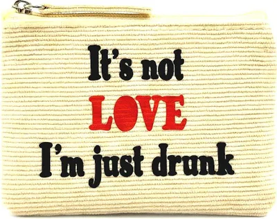 Produktbild von MIBO - Portemonnaie Cord mit Reißverschluss 8x11 cm - Aufdruck Its Not Love Im Just Drunk - Kompaktes Münzmäppchen