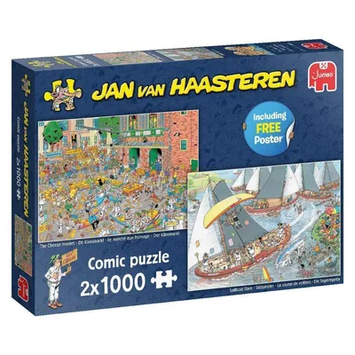 Produktbild von Jan van Haasteren - Der Käsemarkt & Die Segelregatta - 2X(1000 Pieces), 1000 Stück(e), Humor, 12 Jahr(e)