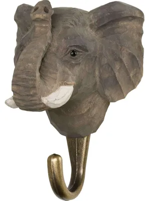 Produktbild von Wildlife Garden Decohook Wandhaken Elefant (handgeschnitzt)