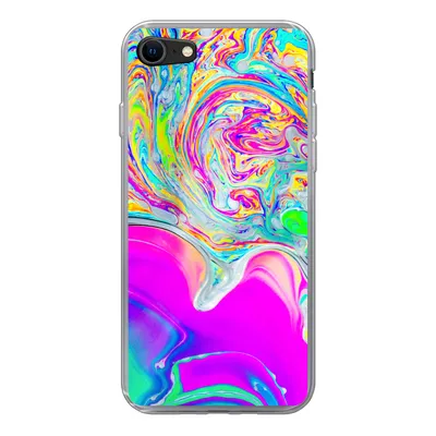 Produktbild von MuchoWow® Handyhülle Schutzhülle Hülle für iPhone SE 2020 Kunst - Farben - Psychedelisch Silikon Softcase Handy Hülle - Kartenbesitzer